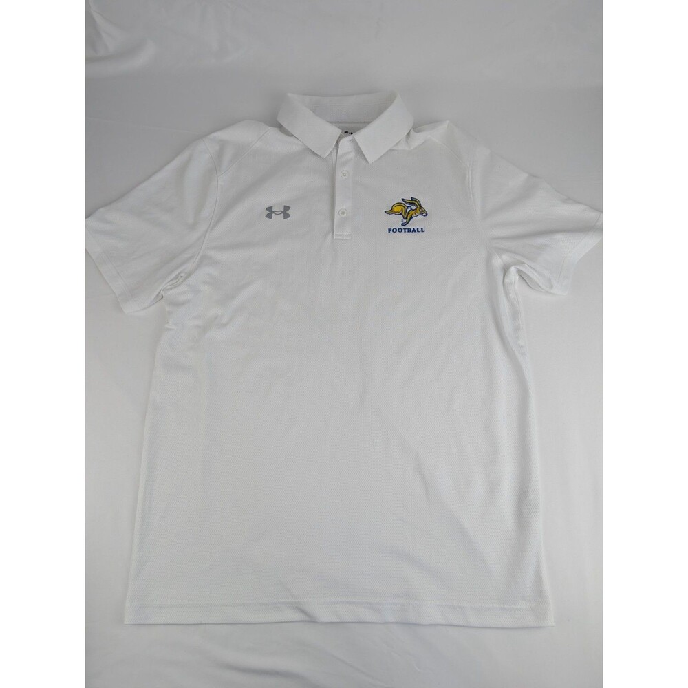 Mens M UA South Dakota State Jackrabbits Football Polo Shirt SDSU White Medium